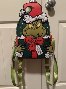 Loungefly The Grinch Green Holiday Mini Backpack